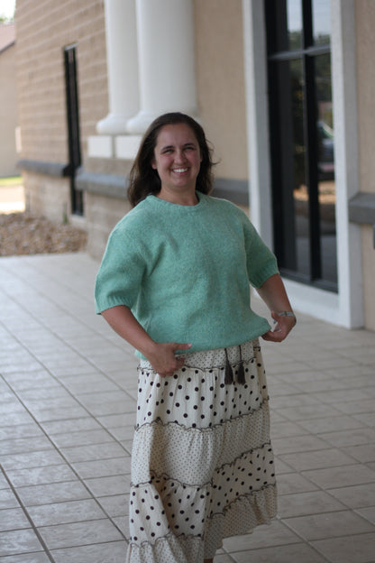 Soft Knit Short Sleeve Sweater