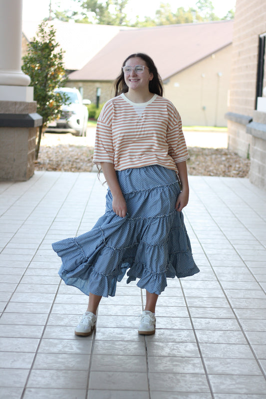 Striped French Terry Top