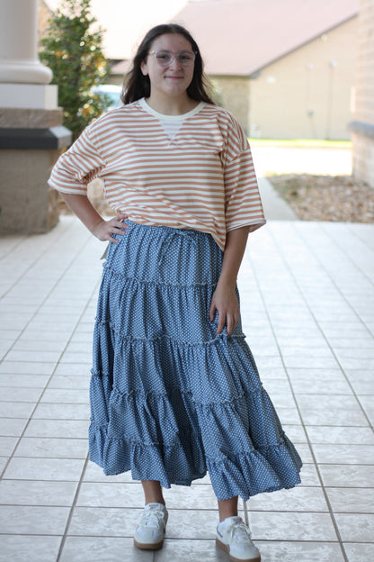 Striped French Terry Top