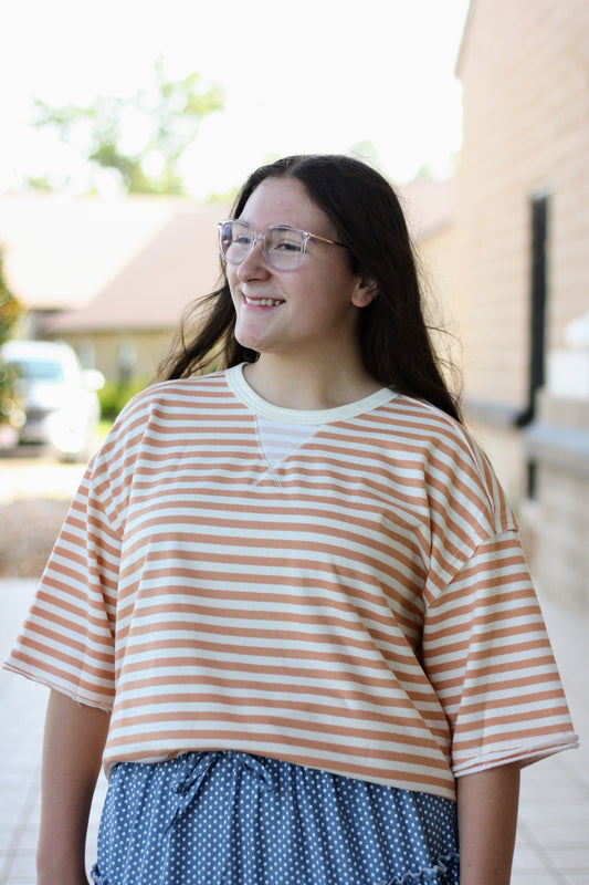 Striped French Terry Top