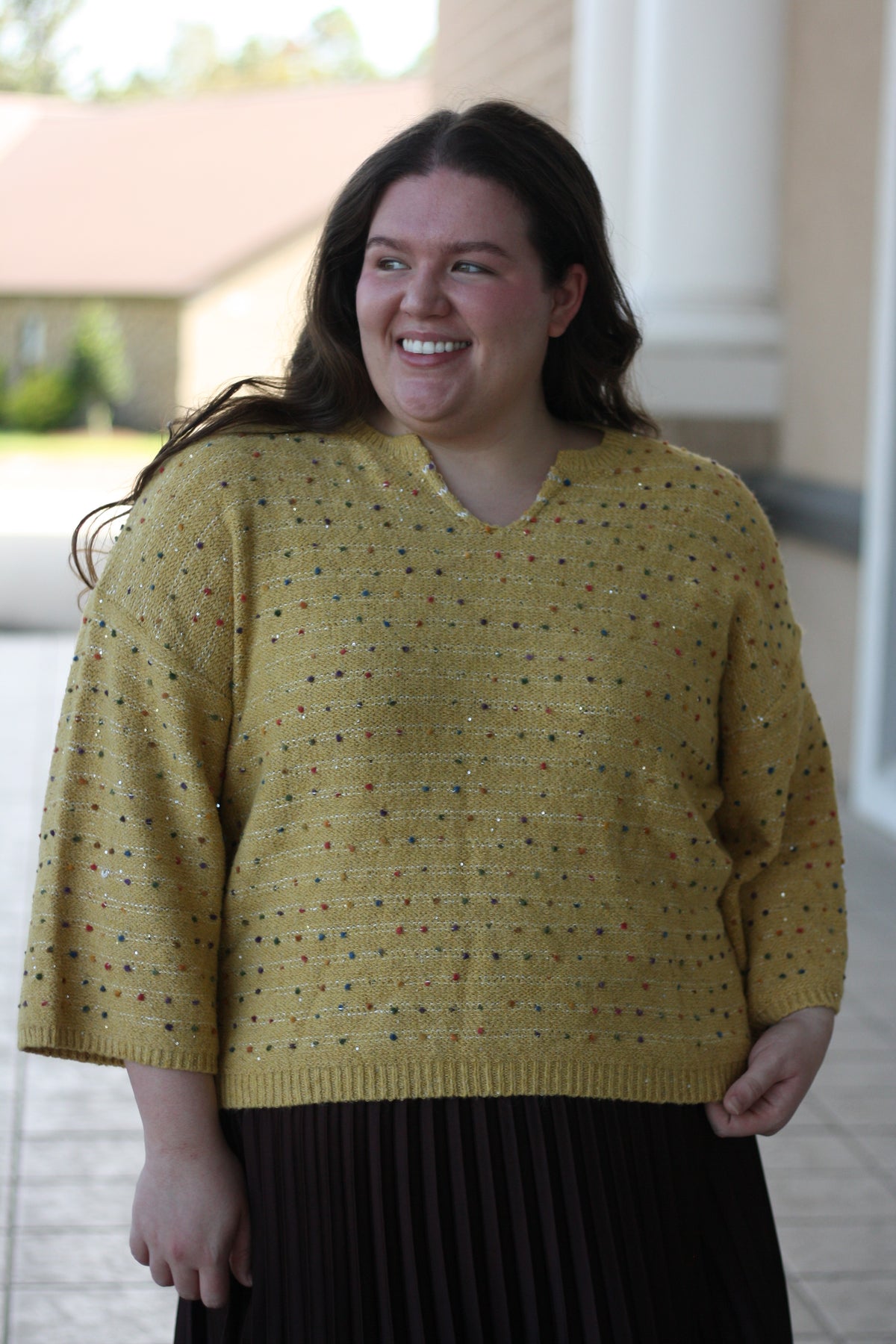 Multicolor Mini Pompom Sweater