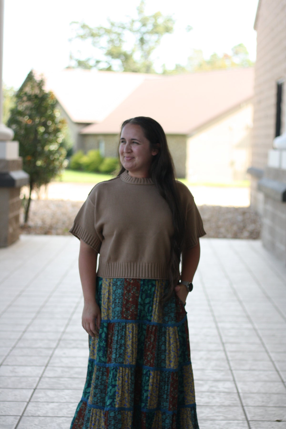 Paisley Printed Gauze Midi Skirt