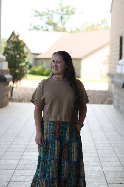 Paisley Printed Gauze Midi Skirt
