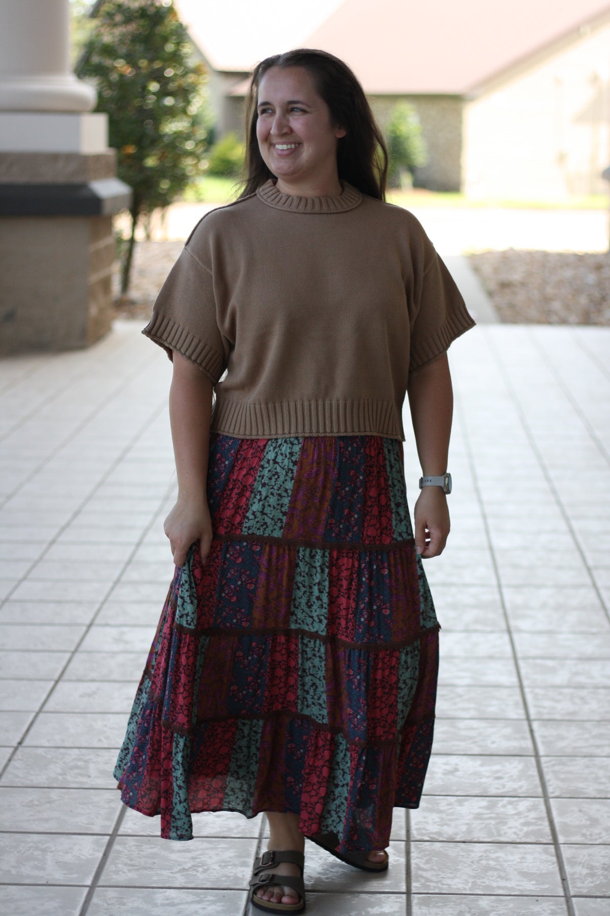Paisley Printed Gauze Midi Skirt