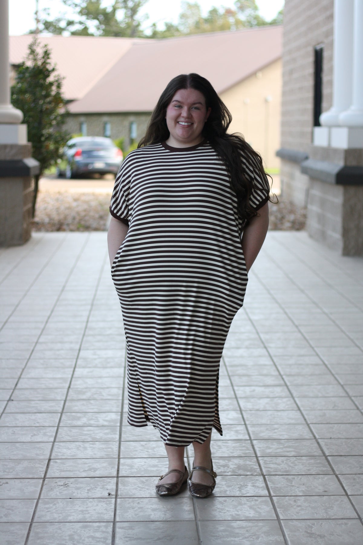 Stripped Casual T-Shirt Dress