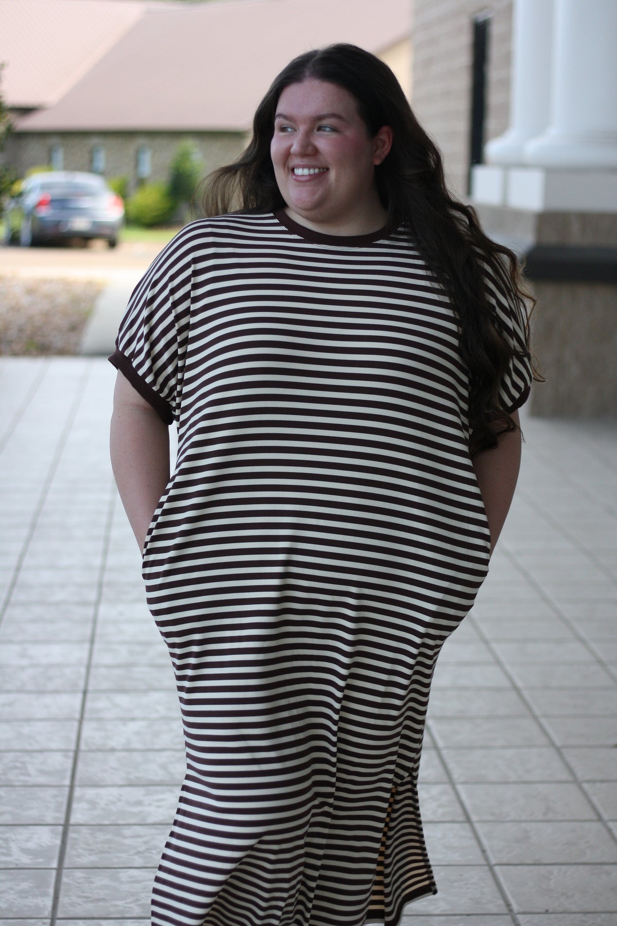 Stripped Casual T-Shirt Dress