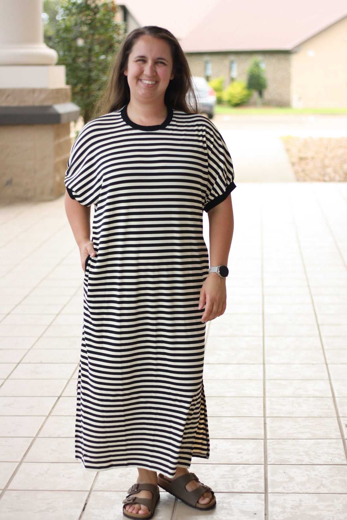 Stripped Casual T-Shirt Dress
