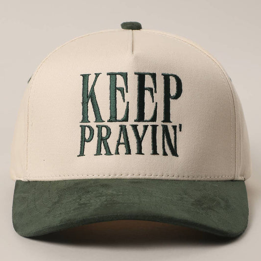 KEEP PRAYIN' Canvas Trucker Hat