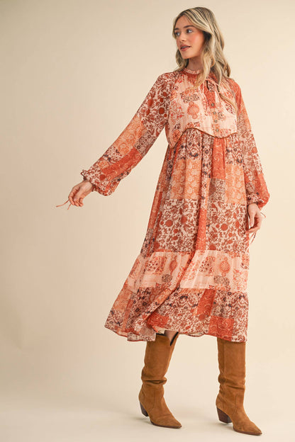 Patchwork Midi Dress