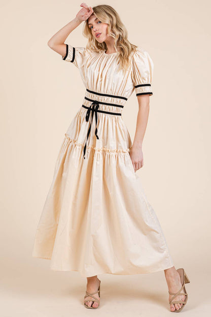 Black Ribbon Trim Dress