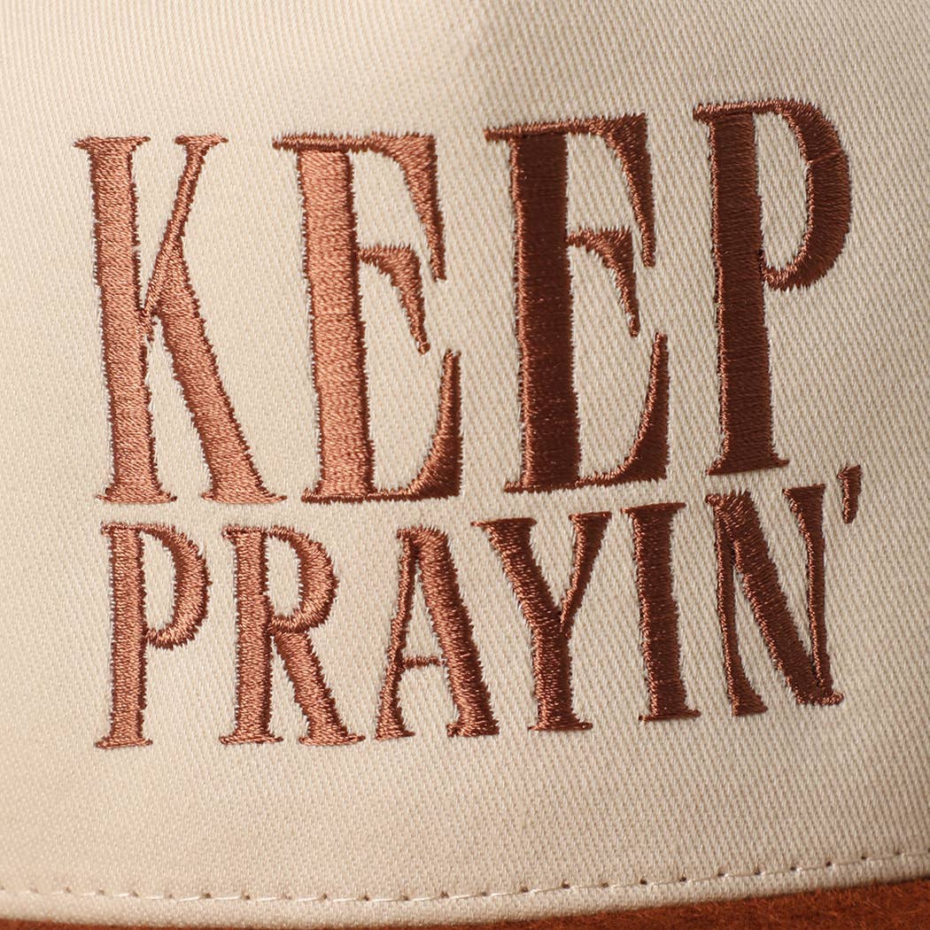 KEEP PRAYIN' Canvas Trucker Hat