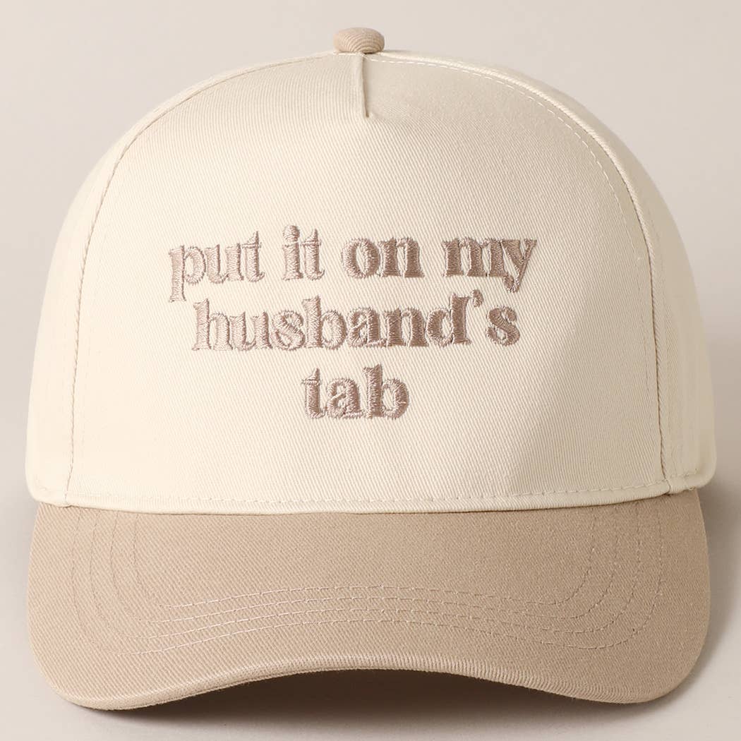 Put it on my husband's tab Canvas Cap