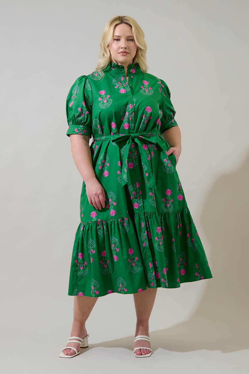 Saura Floral Button Up Midi Dress