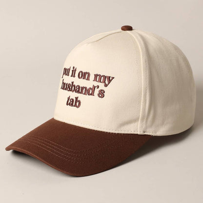 Put it on my husband's tab Canvas Cap