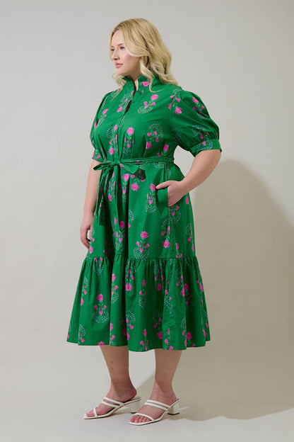 Saura Floral Button Up Midi Dress