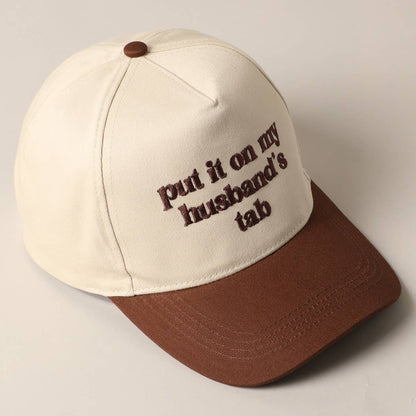 Put it on my husband's tab Canvas Cap