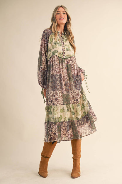 Patchwork Midi Dress