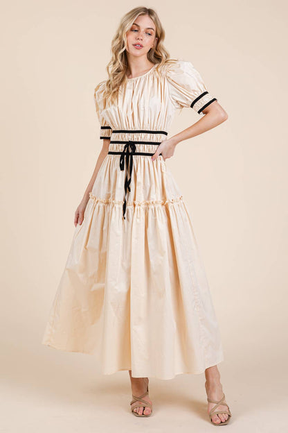 Black Ribbon Trim Dress