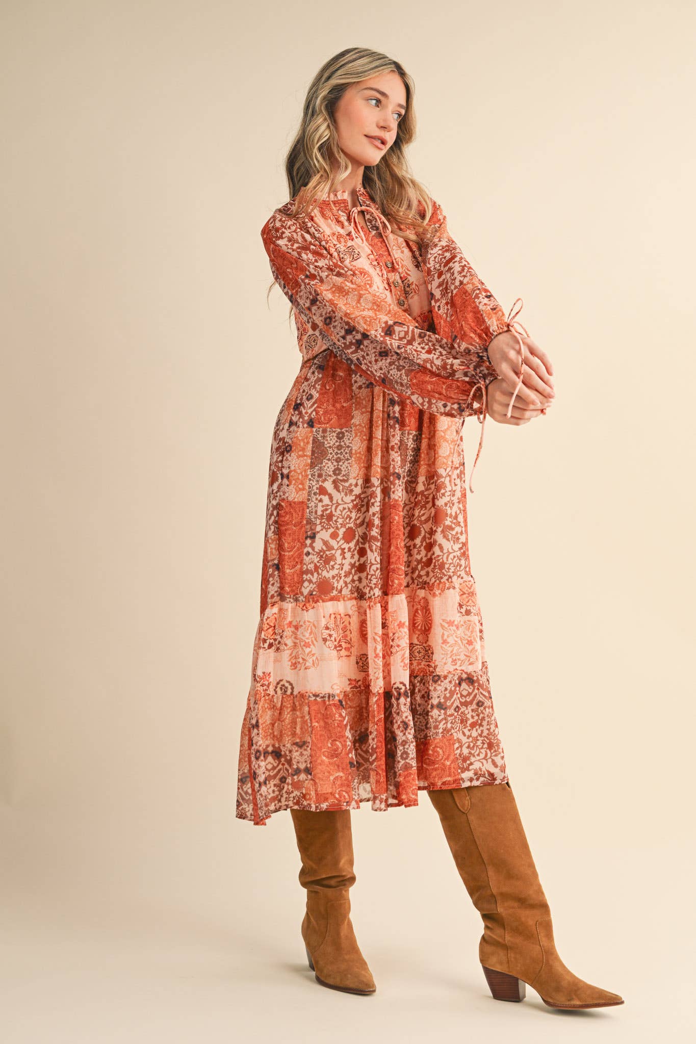 Patchwork Midi Dress