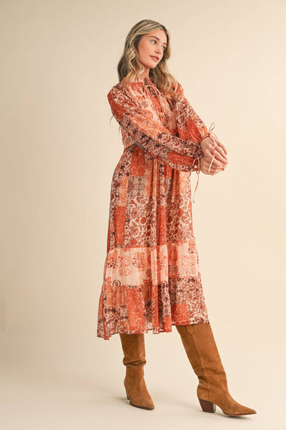 Patchwork Midi Dress